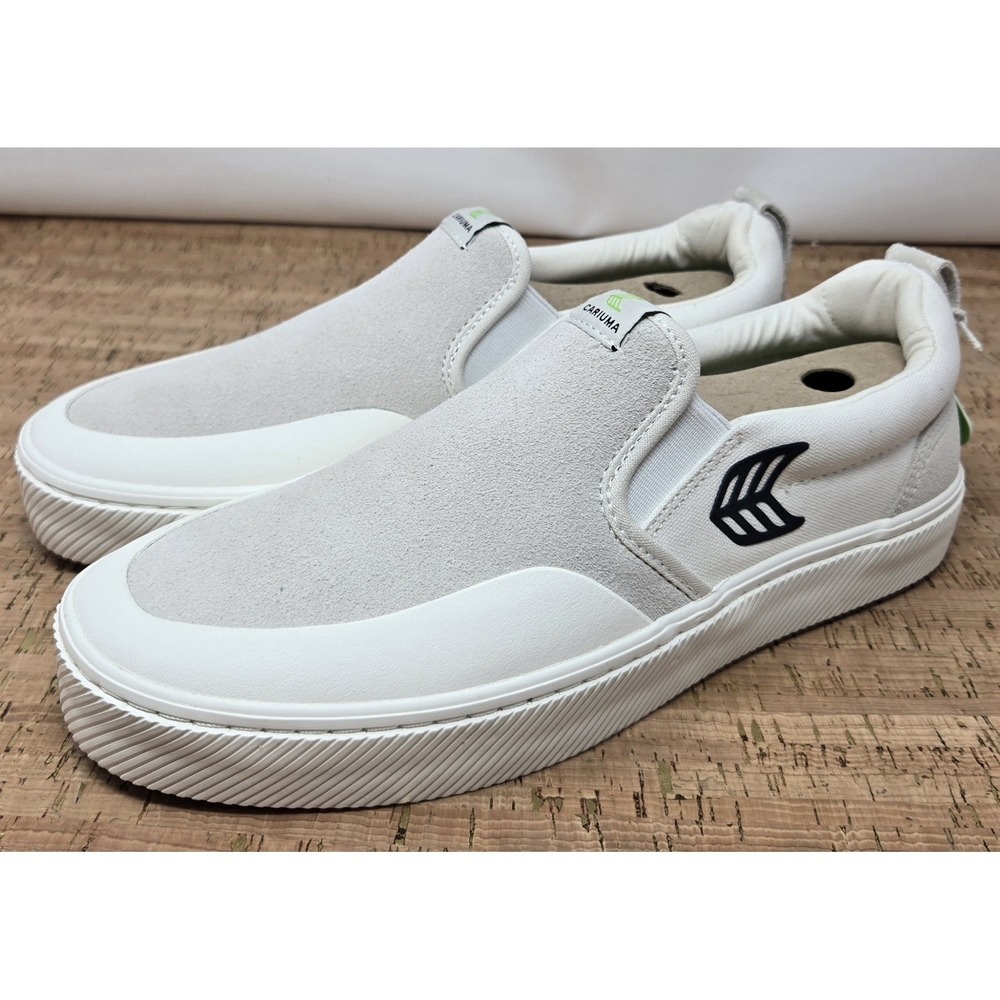 Cariuma Slip-On Skate Pro Shoes Mens 9 Womens‎ 10.5 Off-White Suede Sneakers